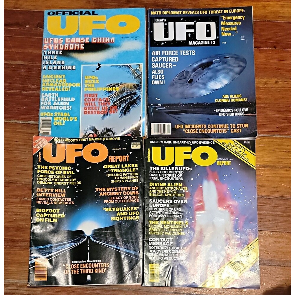 Lot of 4 Vintage UFO Magazine October 1977-1979 Ideal #4 Official #5 SAGA Clone
